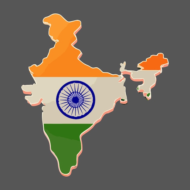 India map with flag