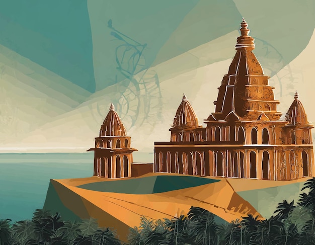 Vector india monuments vector illustration