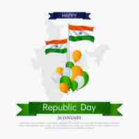 Vector india republic day is celebrated on january 26th each year