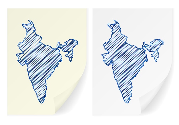 India scribble map