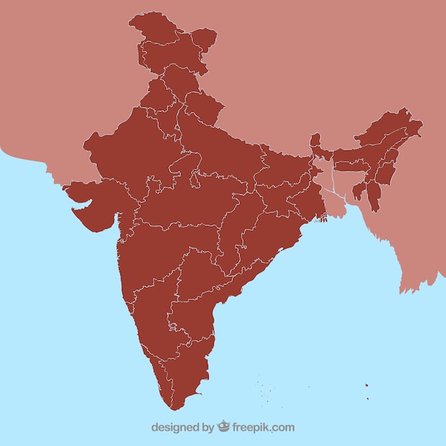 Vector india state map outline