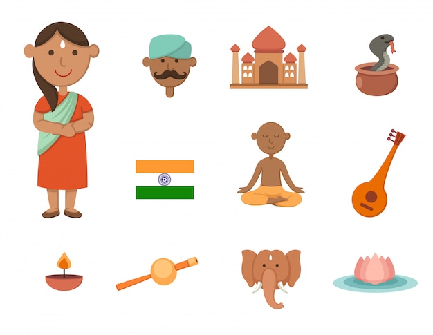 India symbol vector set