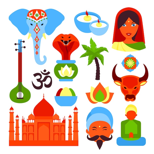 Vector india symbols set