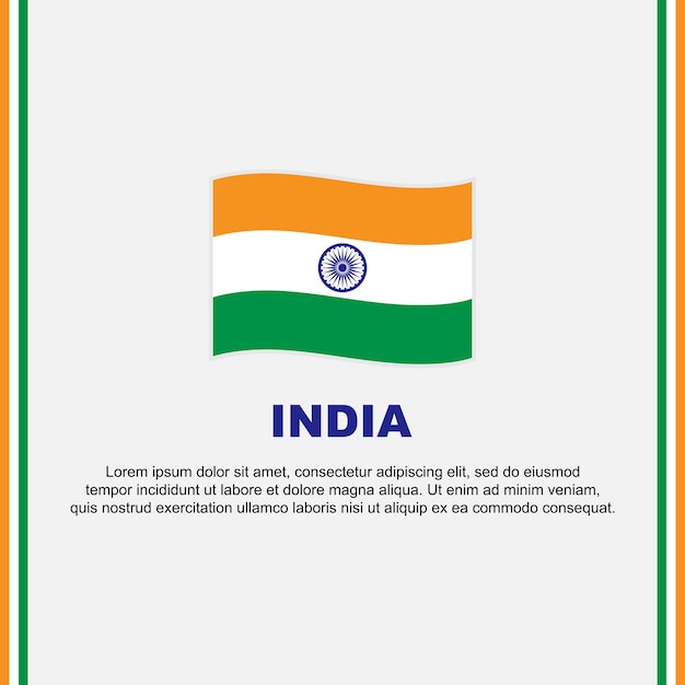 India vlag achtergrond ontwerpsjabloon India Independence Day banner sociale media post India cartoon