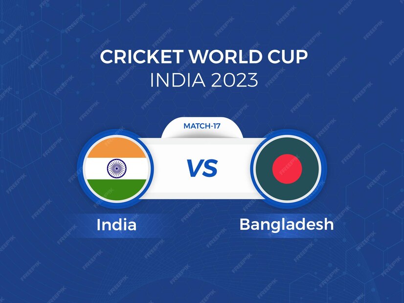 Premium Vector India vs bangladesh 2023 cricket world cup with