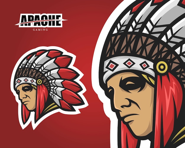 Vector indiaas apache esport-logo-ontwerp