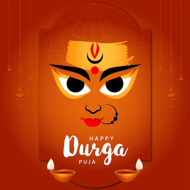 Indiaas festival gelukkig Durga puja bannerontwerp