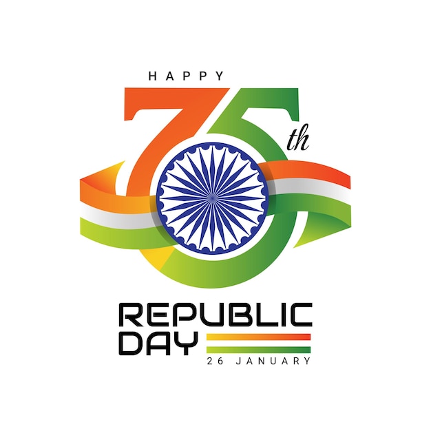 Vector indian 75th republic day logo design