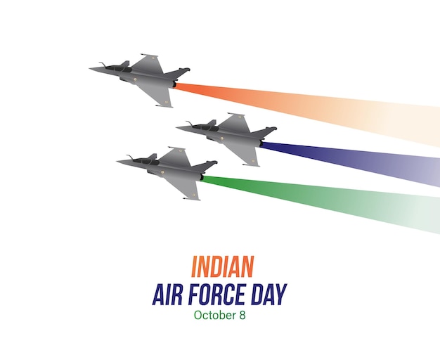 Indian air force day vector illustration observed on october 8.