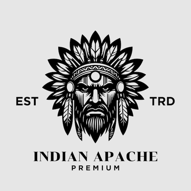 Vector indian apache tribe logo icon design