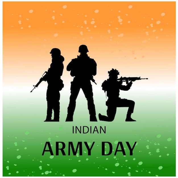 인도 육군의 날 1월 15일 축하 벡터 디자인