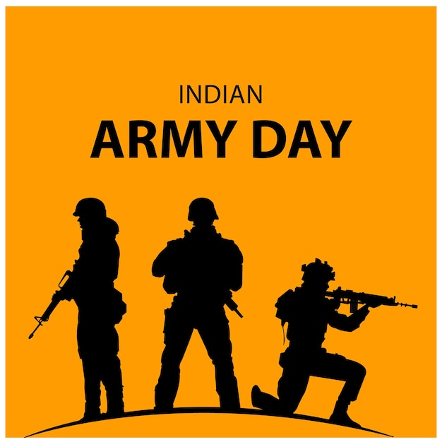 Indian army day 15 gennaio celebration vector design