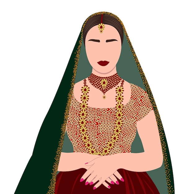 indian bride illustration