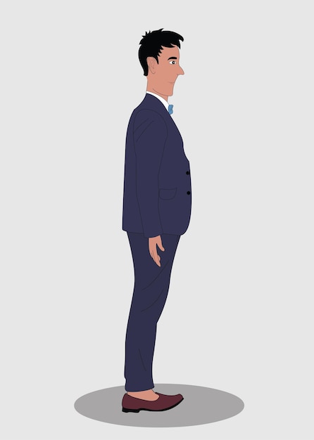 Indian business man side view cartoon character for animation