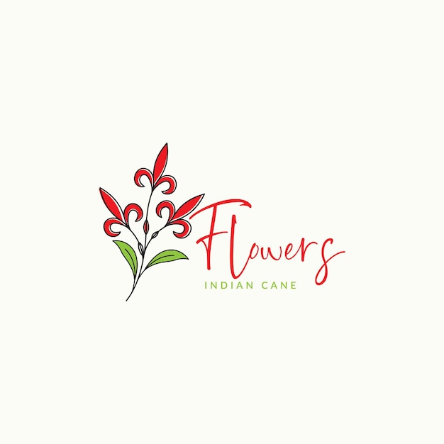 Indian cane flower logo design