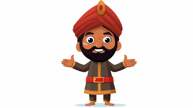 Indian cartoon vector on a white background