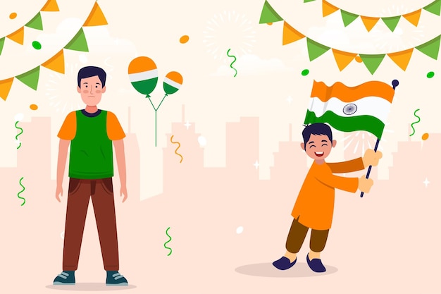 Indian Celebrations Day Illustration Vector Celebrations Day Clip Art Set De nationale vlag van India