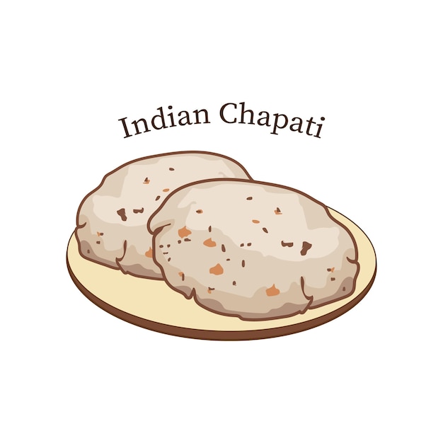 Indian chapati food vector