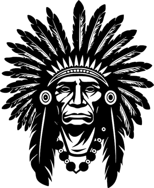 Indian Chief High Quality Vector Logo Vector illustration ideal for Tshirt graphic