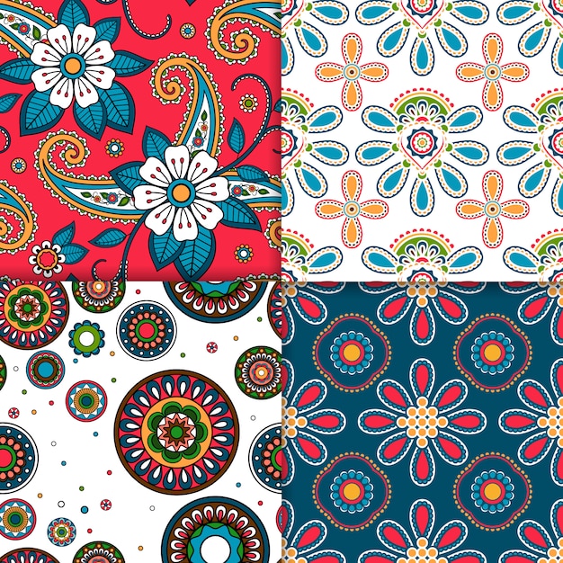 Indian colorful pattern set