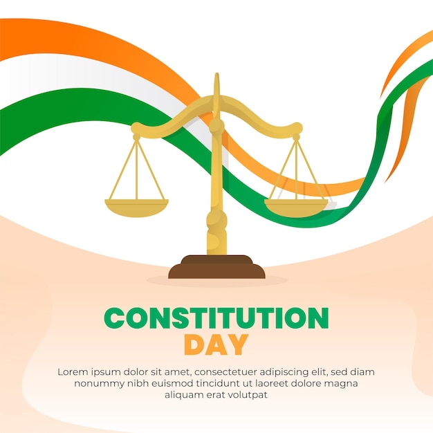 Vector indian constitution day social media post design