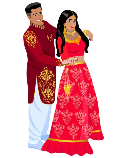 indian couple dance cartoon