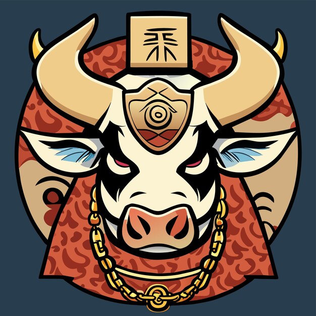 Indian cow Hand drawn flat stylish cartoon sticker icon concept isolated illustration