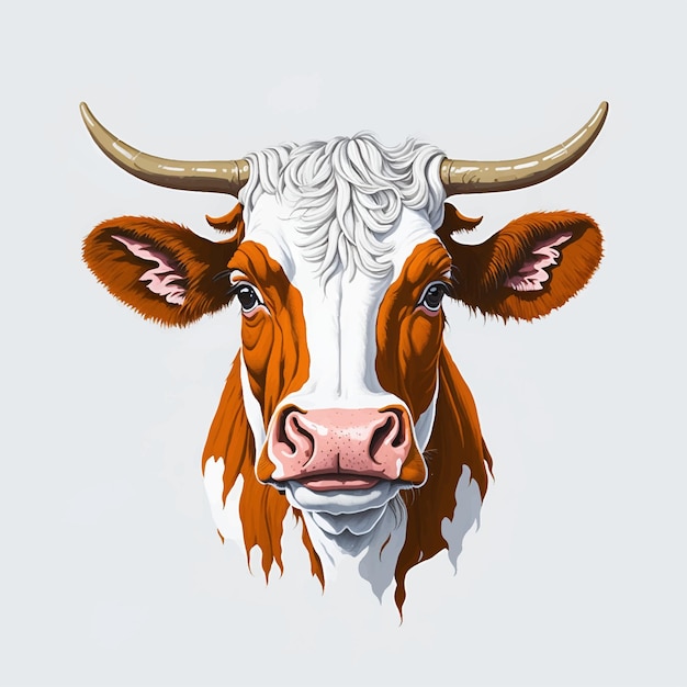 Indian cow head vector illustration