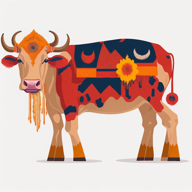 Indian cow vector illustration design