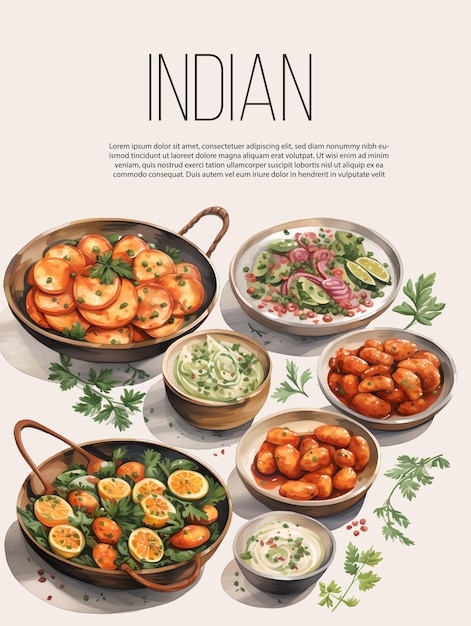 Vector indian cuisine spices in india map vector design of curry ginger