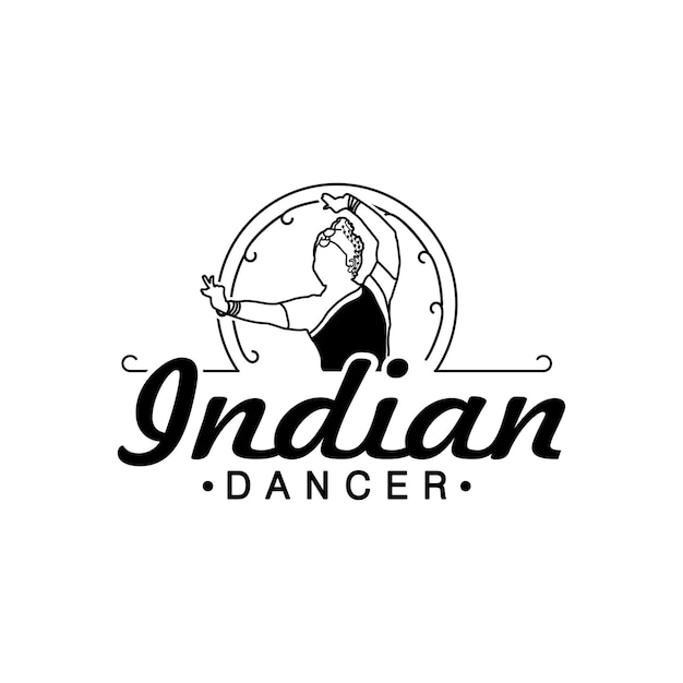 Indian dancer-logo in indiase traditionele kleding