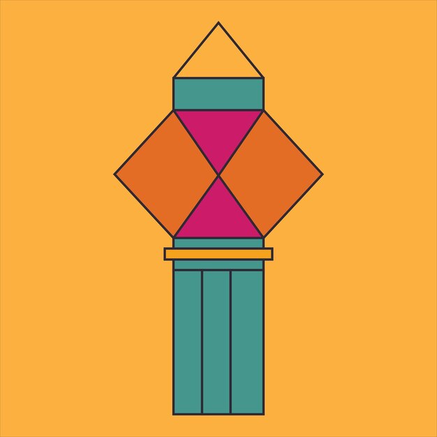 Vector indian diwali lantern flat vector icon illustration