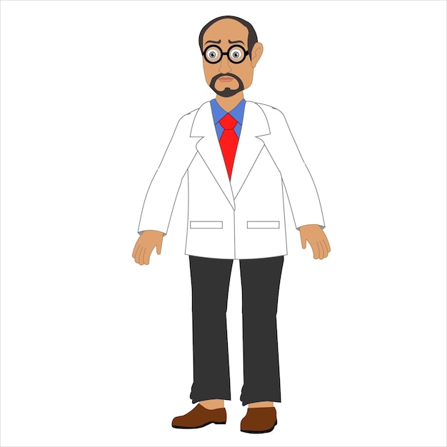 ベクトル インドの医師の男の漫画のキャラクター 漫画のインドの医師のキャラクターの男性医師のキャラクター