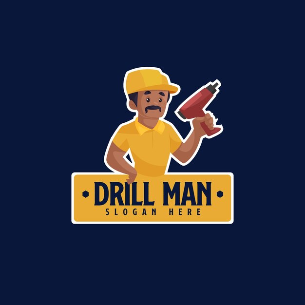 Indian drill man mascot logo template