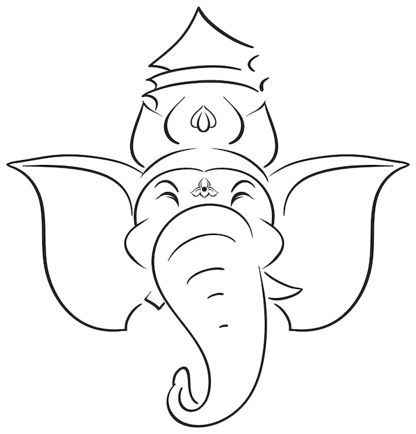 Indian elephant god on white background