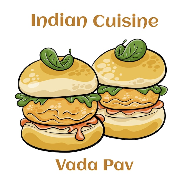 Indian Famous Street Food Vada Pav Ook bekend als Vada Paav Wada Pav of Wada Pao