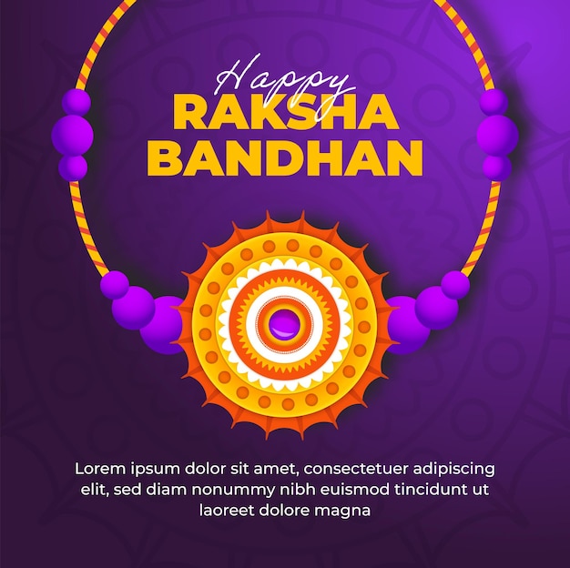 Indian festival of brother and sister bond happy raksha bandhan celebration for social media post