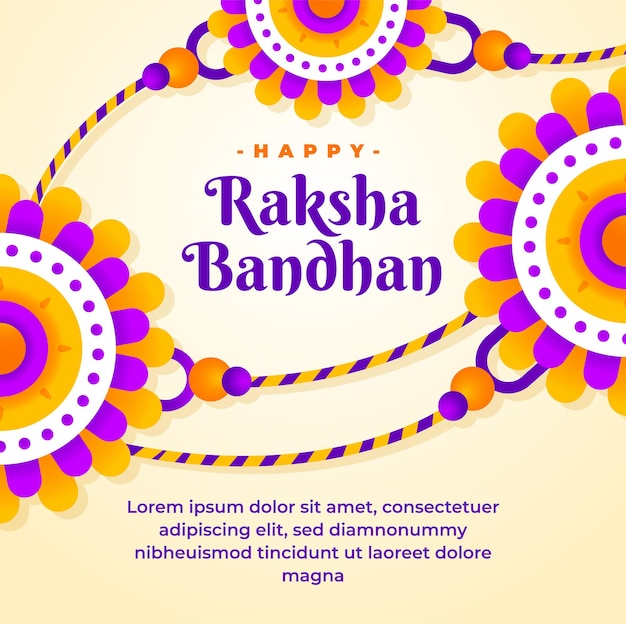 Indian festival of brother and sister bond happy raksha bandhan celebration for social media post