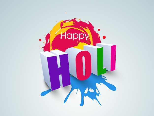 Indian festival of colours happy holi concept with text stylish text colourful splash