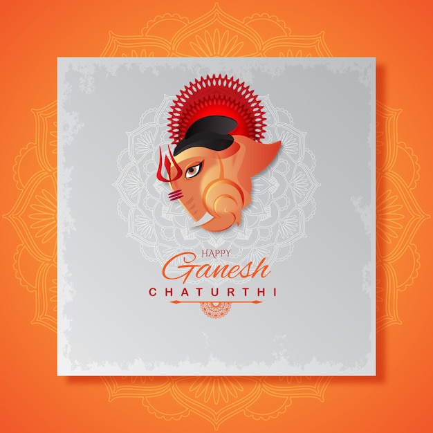 Indian festival Ganesh chaturthi poster template for social media use