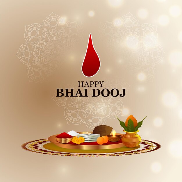 Indian festival happy bhai dooj greeting card