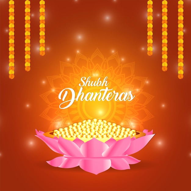 Indian festival happy dhanteras celebration background