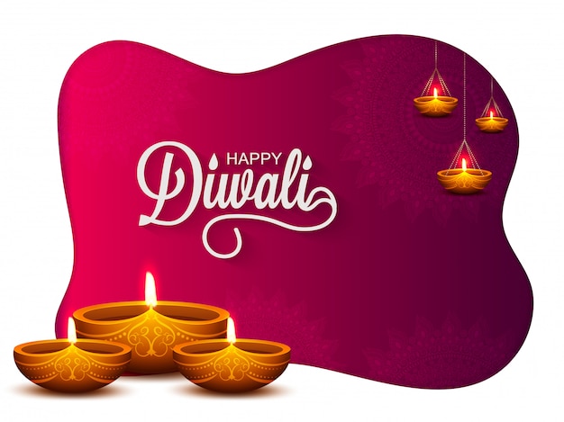 Вектор Индийский фестиваль, концепция happy diwali.