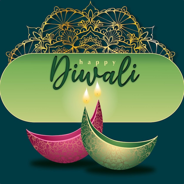 Indian festival Happy Diwali with Diwali props holiday Background with crackers Diwali celebration