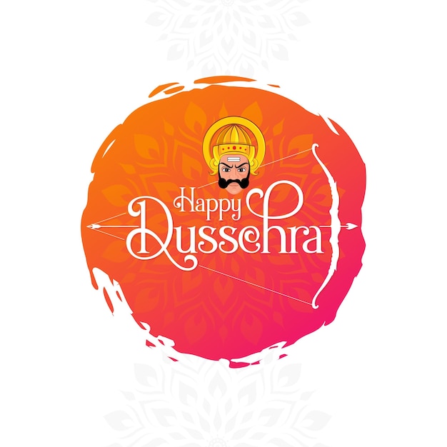 Vector indian festival happy dussehra greeting background design