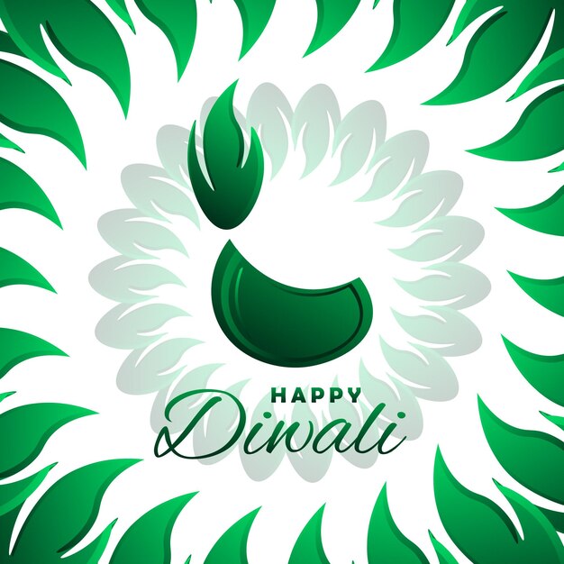 Vector indian festival happy green diwali banner