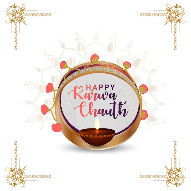 Indian festival of happy karwa chauth design