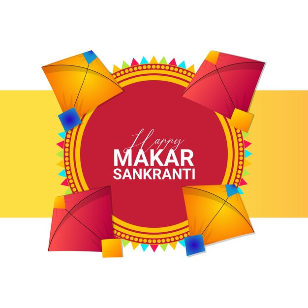 벡터 인도 축제 행복한 마카르 산크란티