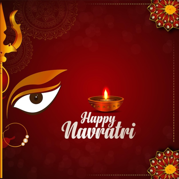 Indian festival happy  navratri celebration greeting card