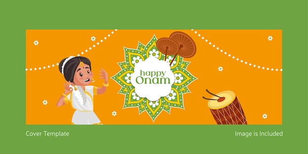 Индийский фестиваль Happy Onam дизайн обложки